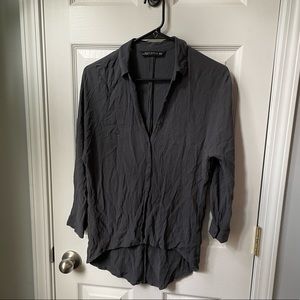 Zara high low button down